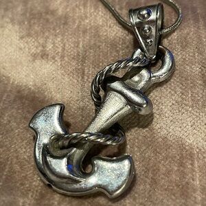 Silver Anchor Necklace 2” anchor stainless steel 18” chain